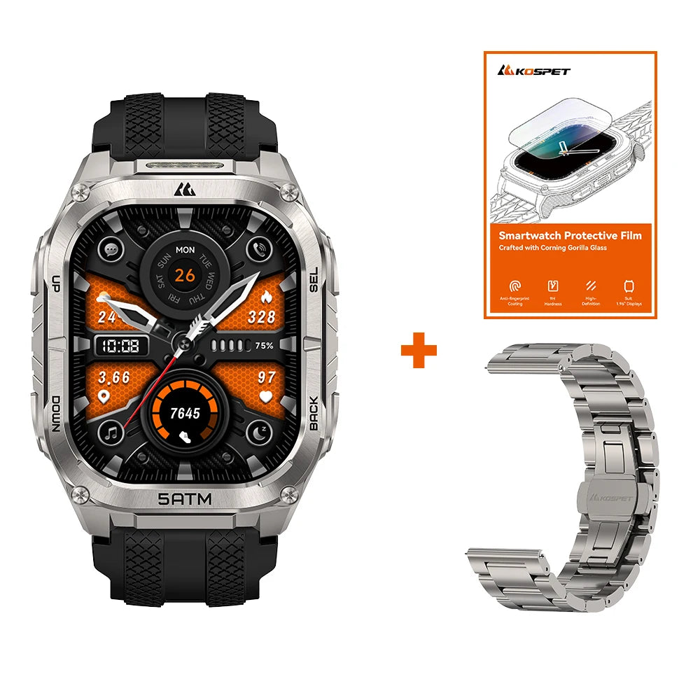 KOSPET Tank M4C GPS Smartwatch Waterproof Flashlight Health Monitor