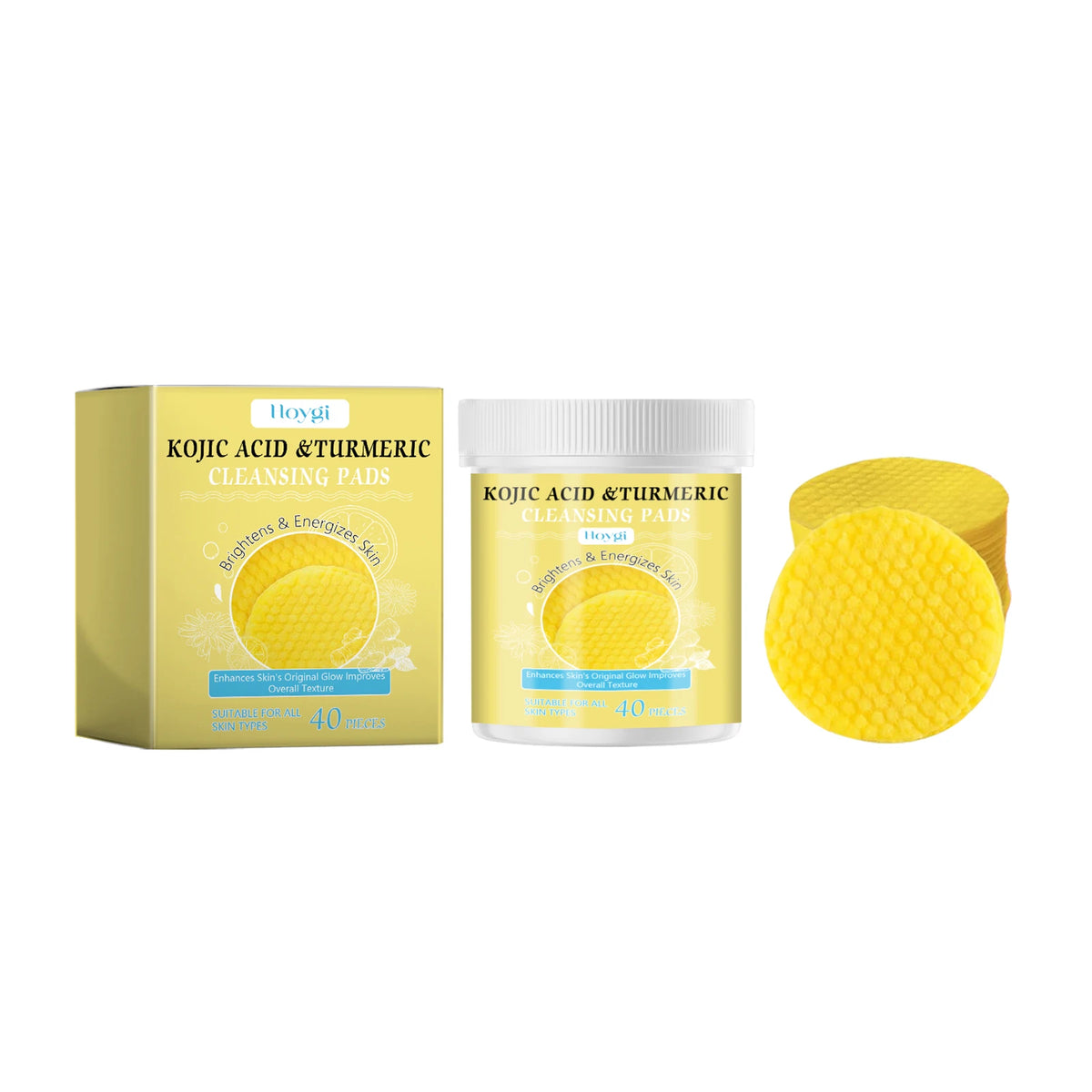 Hoygi Turmeric Kojic Acid Cleansing Pads For Dark Spot Brightening