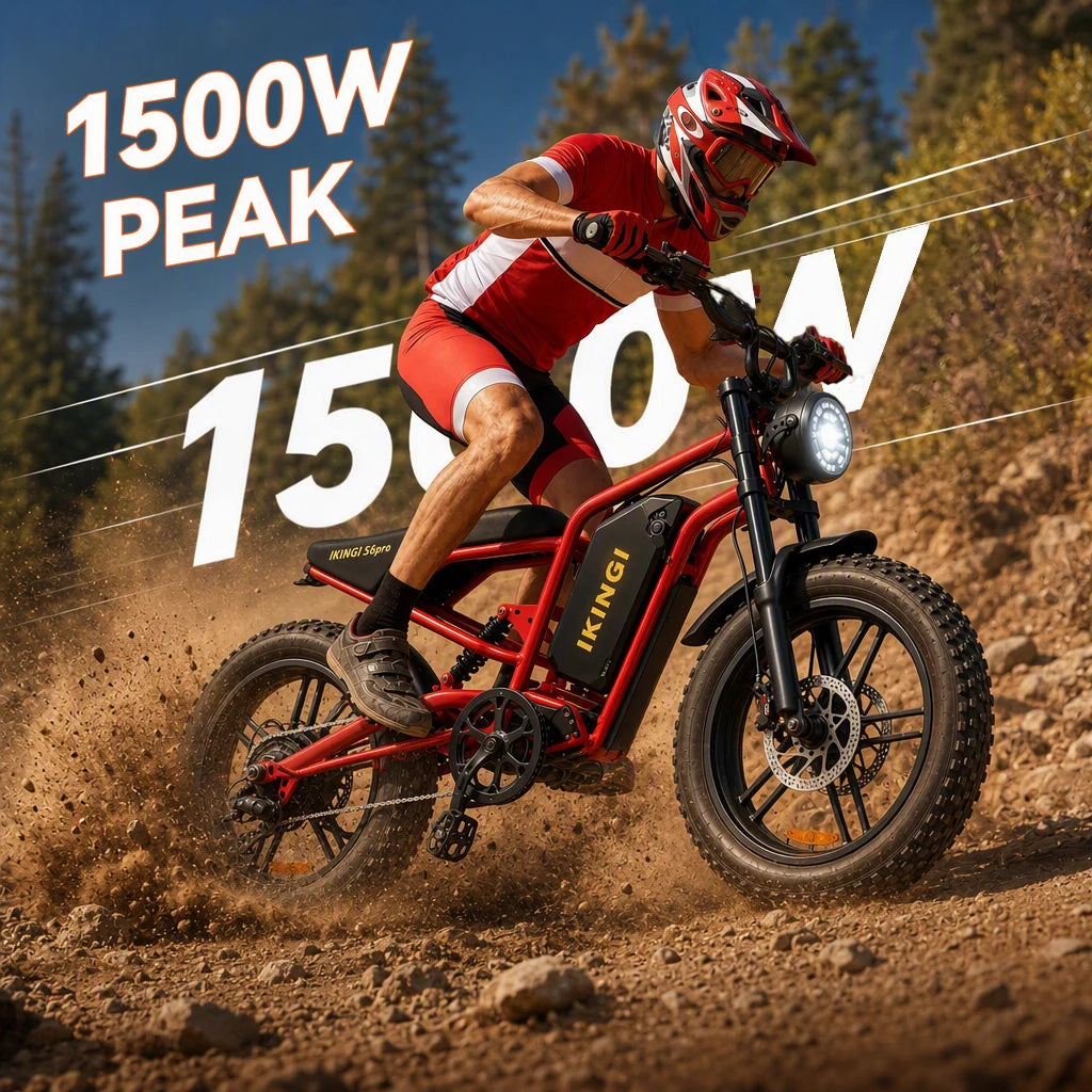 Full Suspension Electric Bike 1500W Peak, 60V 22Ah Long Range Battery, 7-Speed 35MPH Fat Tire Off-Road E-bike for Adults with LCD Display & Bright Headlight