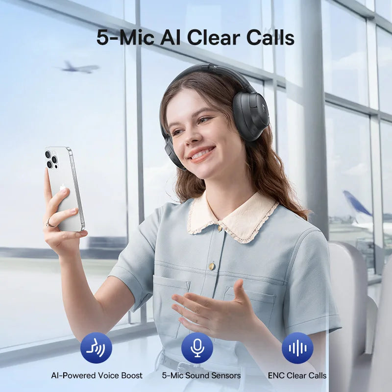Baseus Hybrid Noise Cancelling Wireless Headphones With LDAC Bluetooth