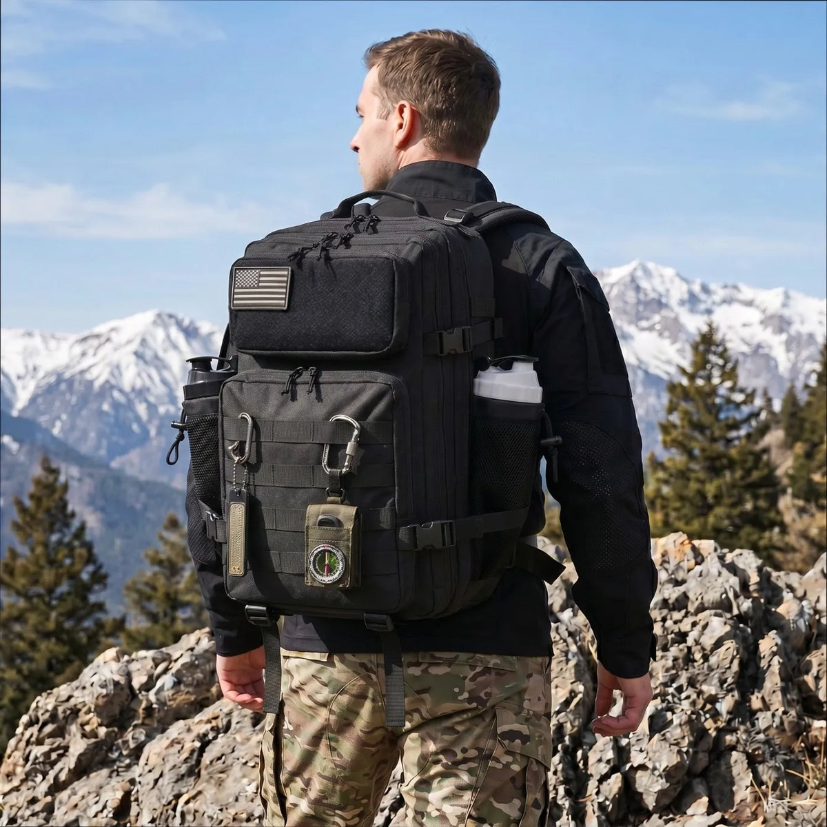Refire Gear 45L Tactical Fishing Backpack With Bottle Holders