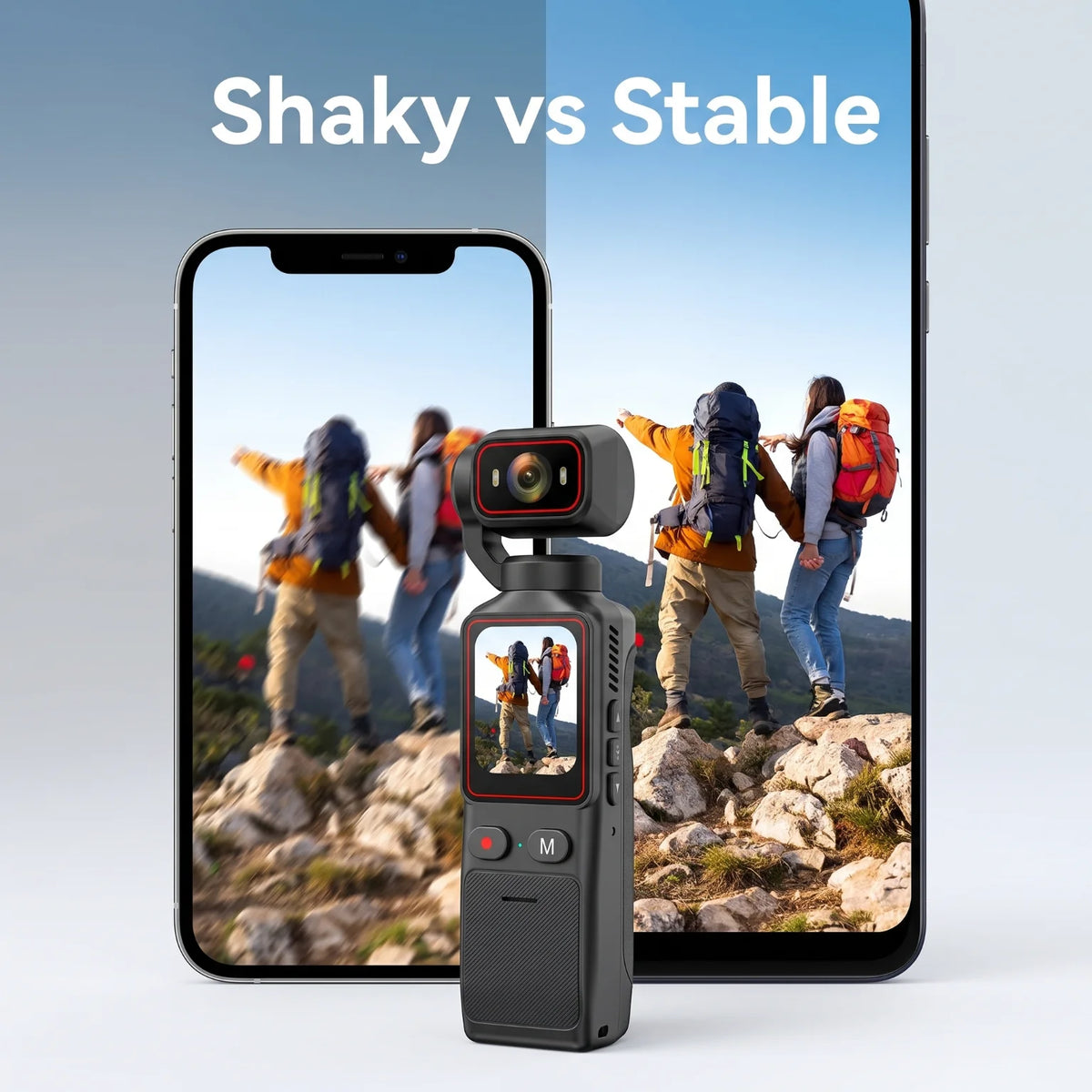 Portable Gimbal Camera With Three Axis Stabilization For Vlogging