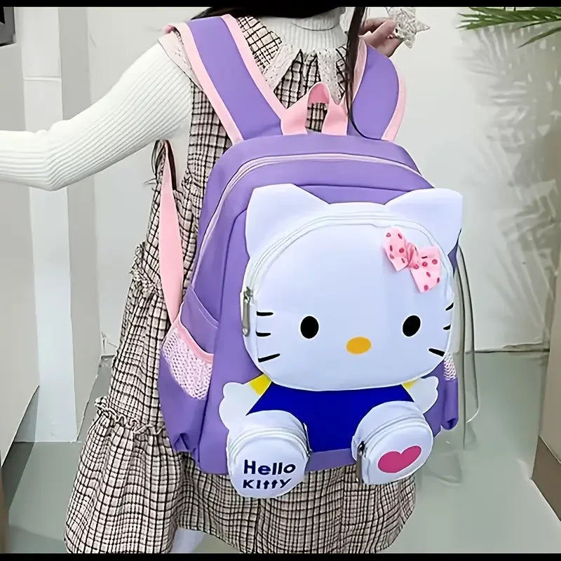 The Mesuca Cute 3D Cartoon Cat Kids Backpack For Girls, Lightweight Spine‑Protected Toddler School Bag, Adjustable Breathable Shoulder Strap Children Daypack, Waterproof Kindergarten Bookbag Outdoor Travel Birthday Gift