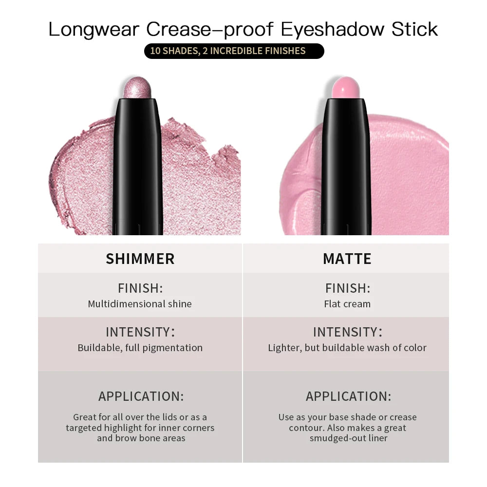Waterproof Matte And Shimmer Eyeshadow Liner Pencil Makeup
