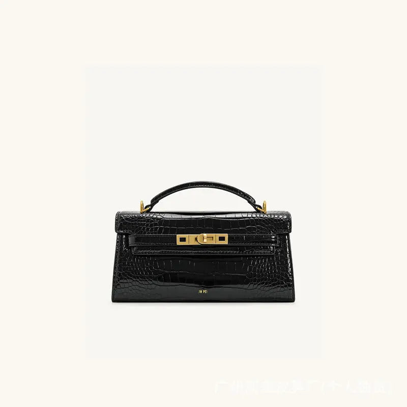 JW PEI Noor Leather Top Handle Handbag Crocodile Embossed