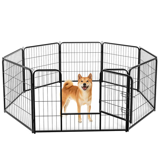 Jhk Metal 8 Panels Dog Playpen Foldable Pet Fence
