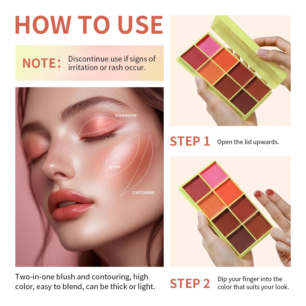 ibcccndc Cream Blush Palette With Blendable Natural Glow Finish