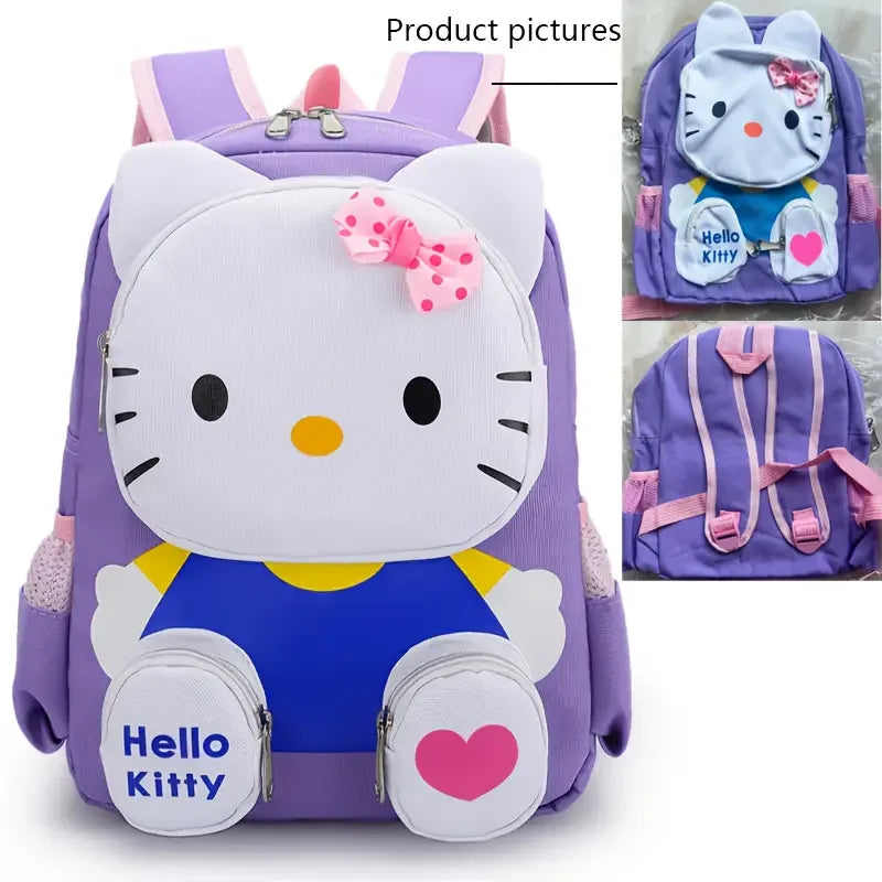 The Mesuca Cute 3D Cartoon Cat Kids Backpack For Girls, Lightweight Spine‑Protected Toddler School Bag, Adjustable Breathable Shoulder Strap Children Daypack, Waterproof Kindergarten Bookbag Outdoor Travel Birthday Gift