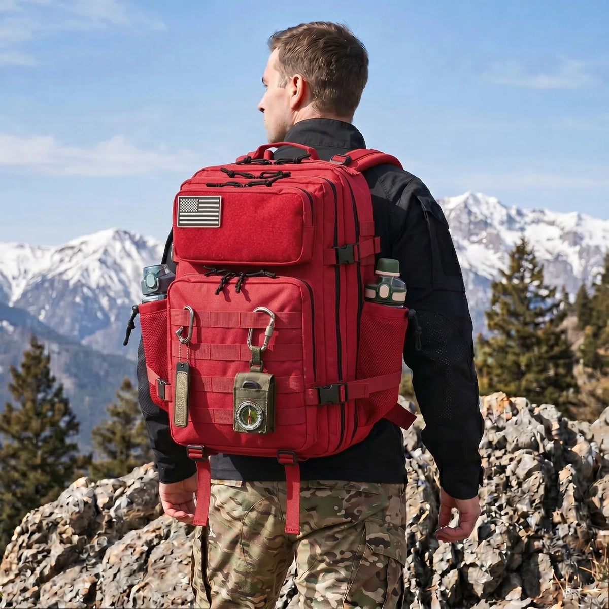 Refire Gear 45L Tactical Fishing Backpack With Bottle Holders