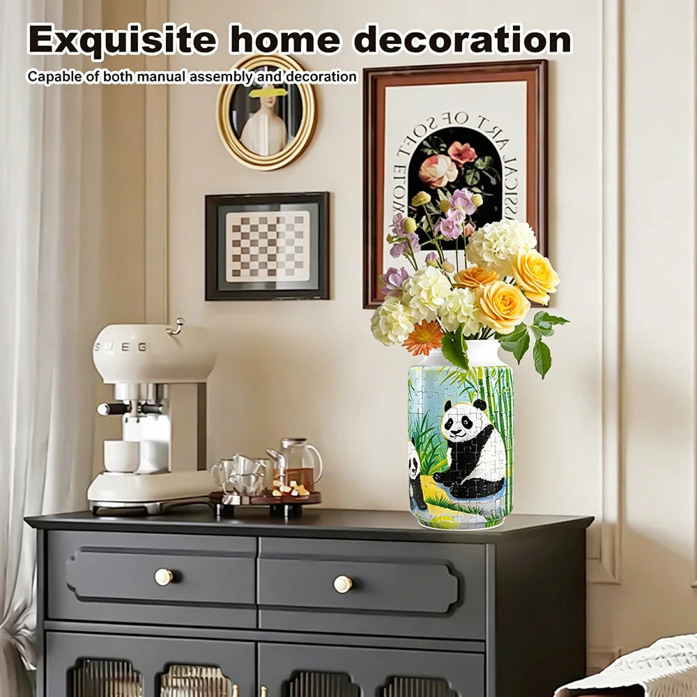 CONUSEA 162 Piece Panda Bamboo 3D Puzzle Vase For Home Decor Gift