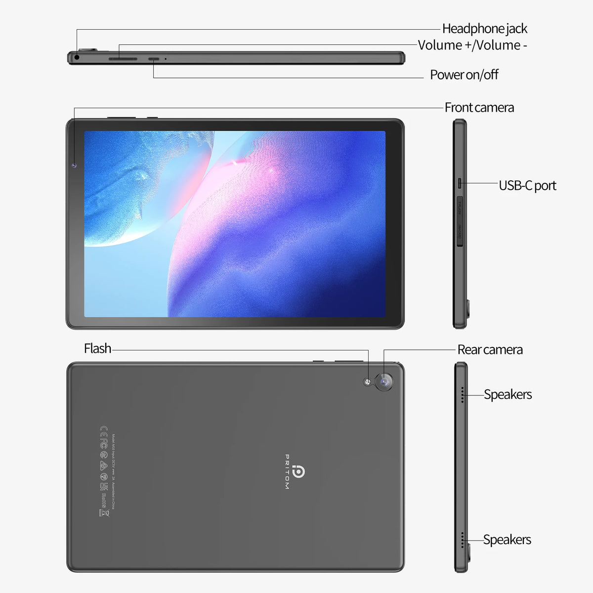 Pritom 10 Inch Android Tablet Pc With Quad Core