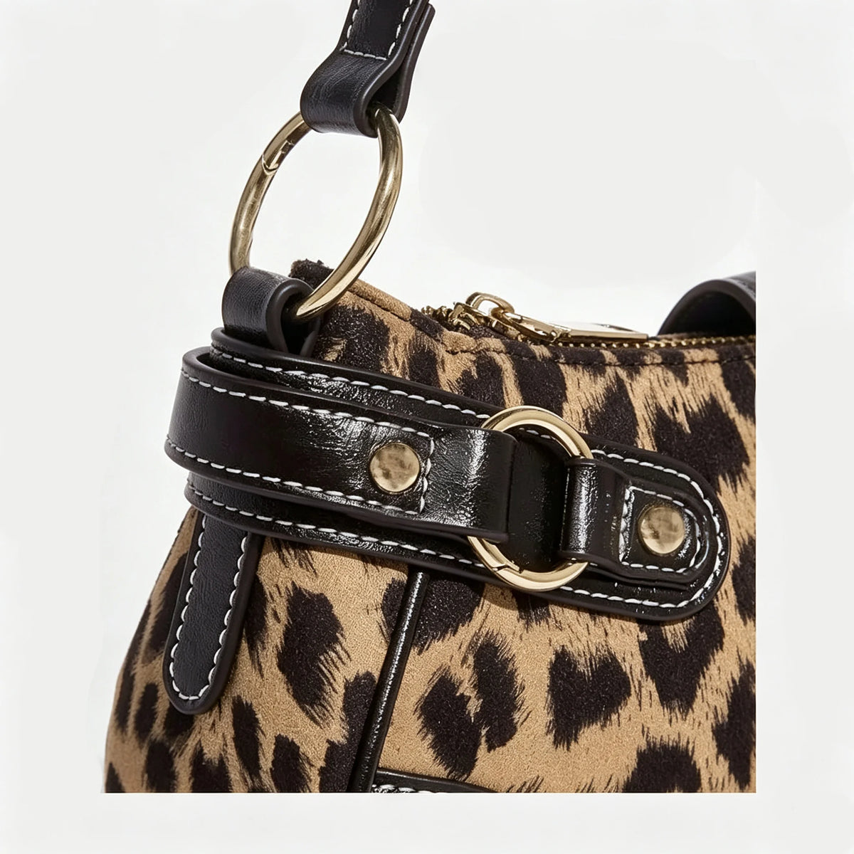 Womens Retro Buckle Underarm Shoulder Bag With Zipper
