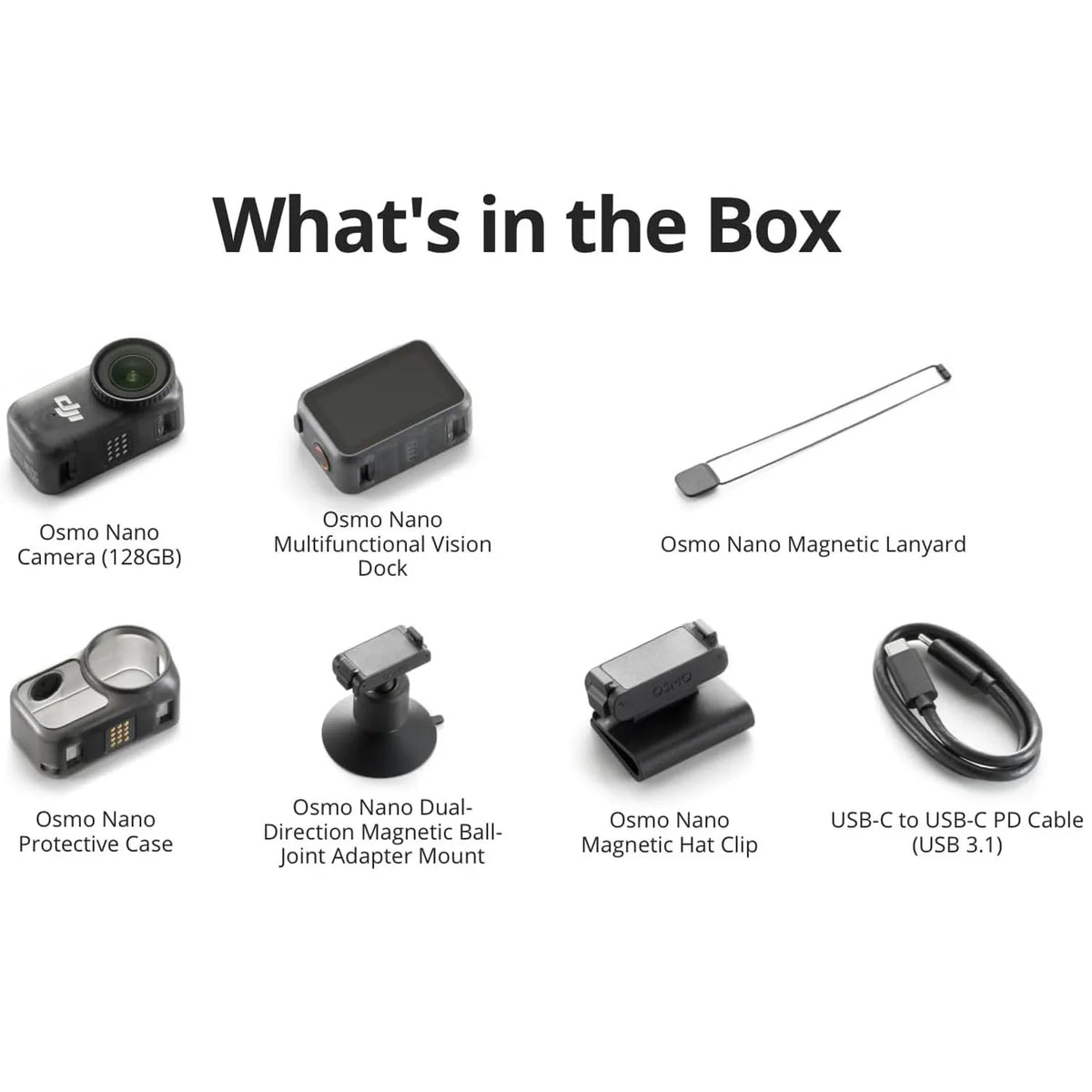 Refurbish Open Box DJI Osmo Nano Camera Combo -Small 4K/60fps Vlogging Camera 1/1.3'' Sensor 143° Wide FOV Video 200-Min Recording Swift Transfer Magnetic POV 4K Sports Vlog Camera ﻿