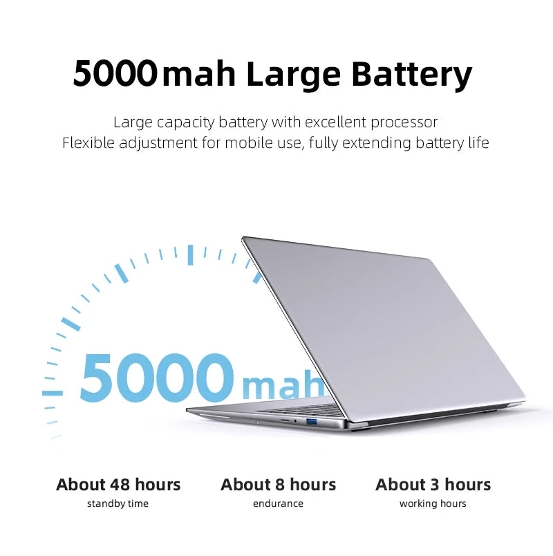 Xiaman 14.1" Ultra Slim Windows 11 Pro Laptop Computer Intel Atom A3950 12GB RAM 1TB 2TB SSD Notebook PC 1080P HD Office Study Laptops