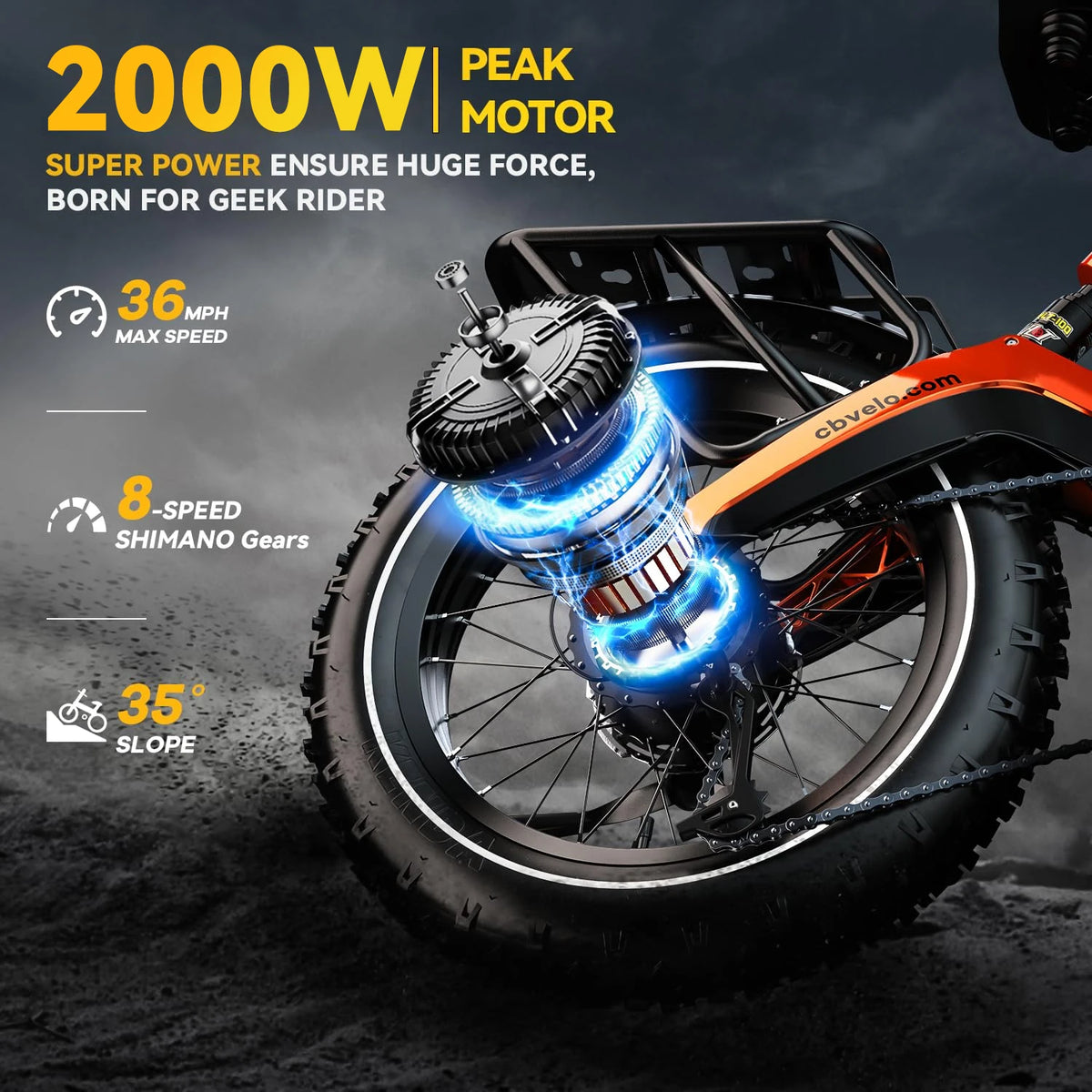 Cybervelo 20 In Fat Tire Foldable Electric Bike With Removable Battery And High Power