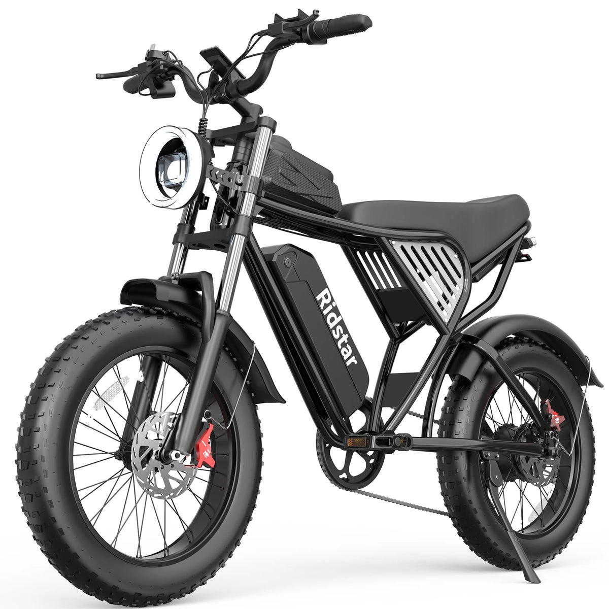 Ridstar Q50-25 2000W Electric Bike for Adults 48V 25Ah Detachable Battery 7 Speed 88 Miles Electric Motorcycle 20’’ Fat Tire E-Mou