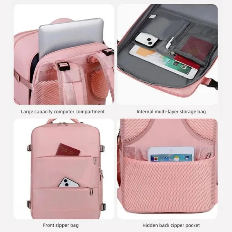 Water Resistant Laptop Backpack With USB Port For Business Travel