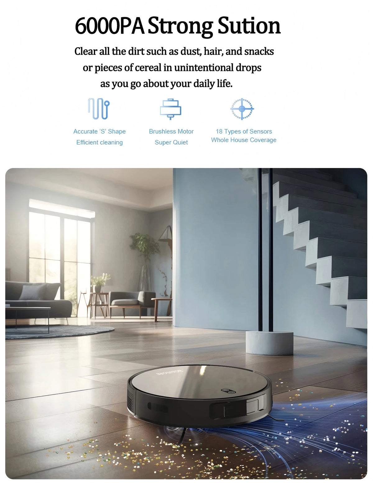 Boaimore Smart Robotic Vacuum And Mop With Strong Suction