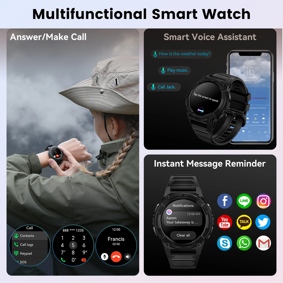 Kospet Tank S2 GPS AMOLED Smartwatch With Compass Altimeter