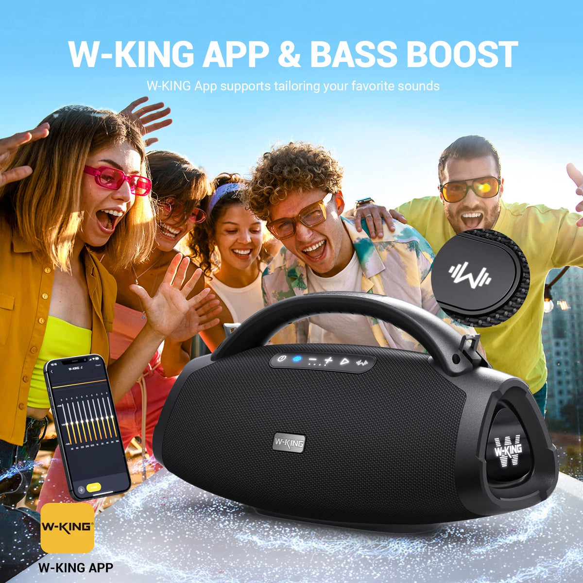 W-KING D20 Portable Bluetooth Speaker With Powerful Bass