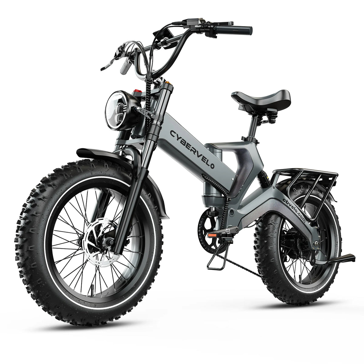 Cybervelo 20 In Fat Tire Foldable Electric Bike With Removable Battery And High Power