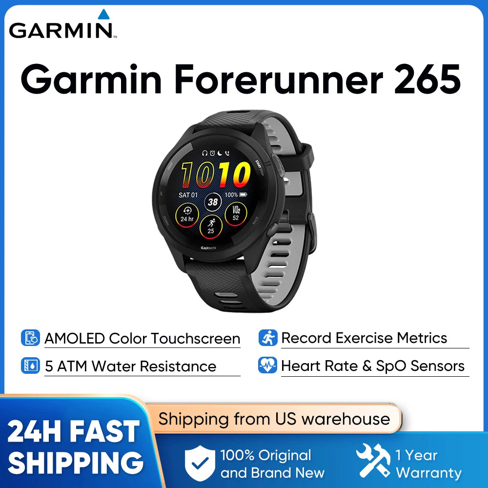 Garmin Forerunner 265 GPS Smartwatch With AMOLED Display