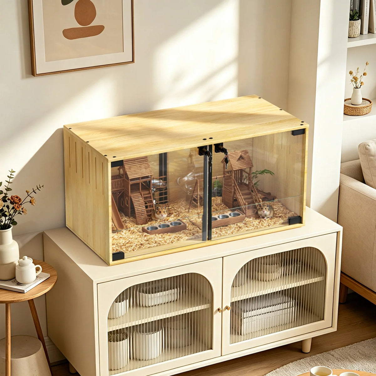 Wooden Small Animal Cage For Hamster Guinea Pigs