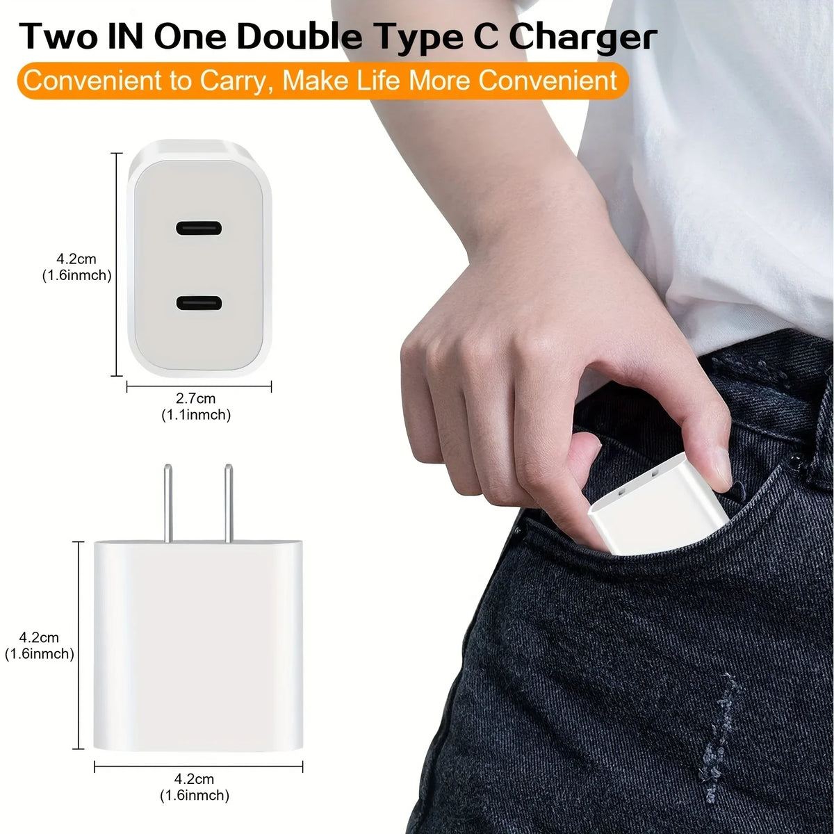 Sanprio Dual Port 40w Usb C Wall Charger With Cable