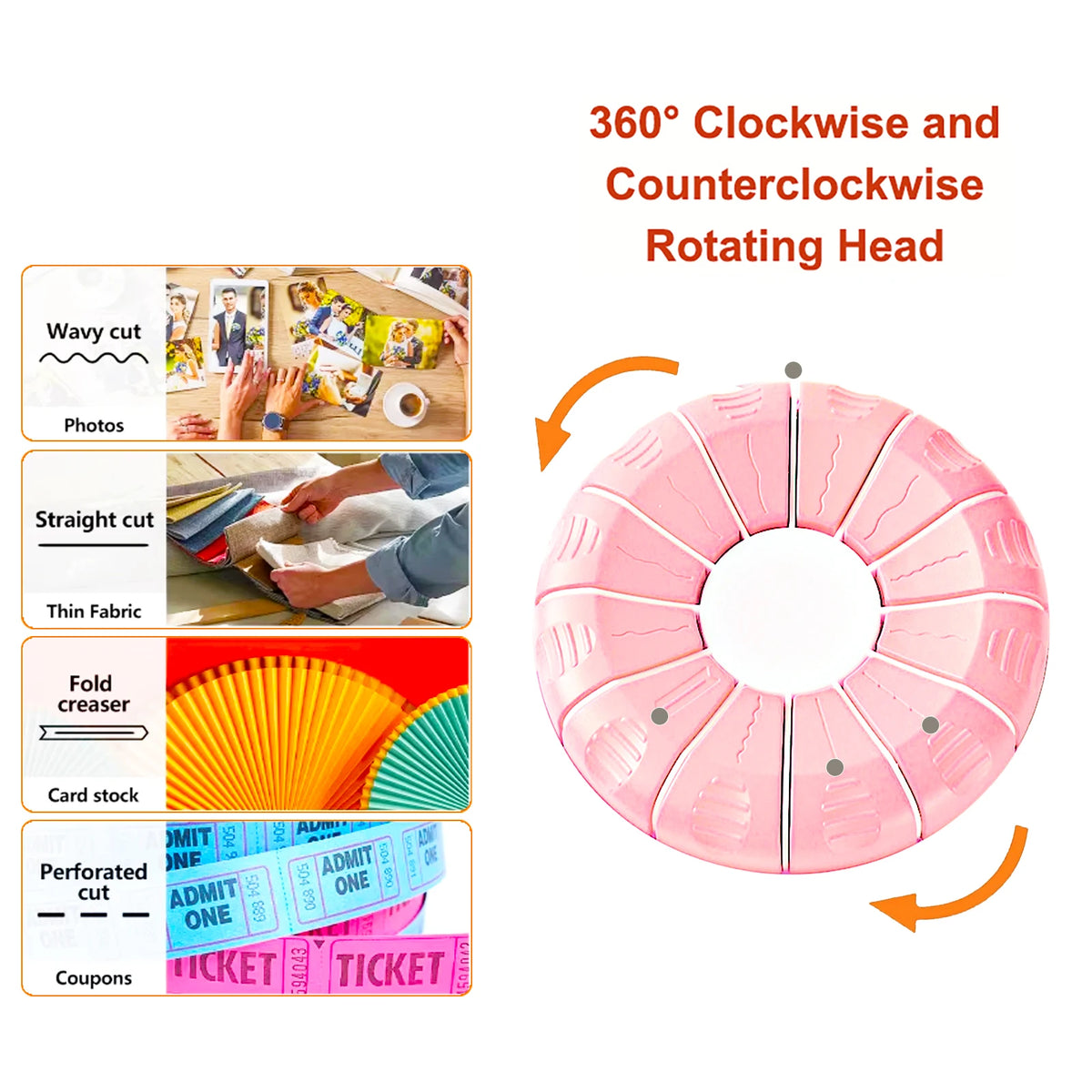 Multi Function Paper Dial Trimmer With 12 Styles Blade Edge Cutter