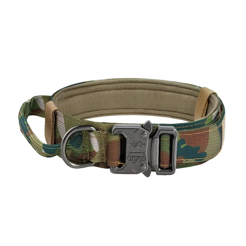 Adjustable Tactical Nylon Dog Training Collar And Leash Set With Quick Release Buckle
