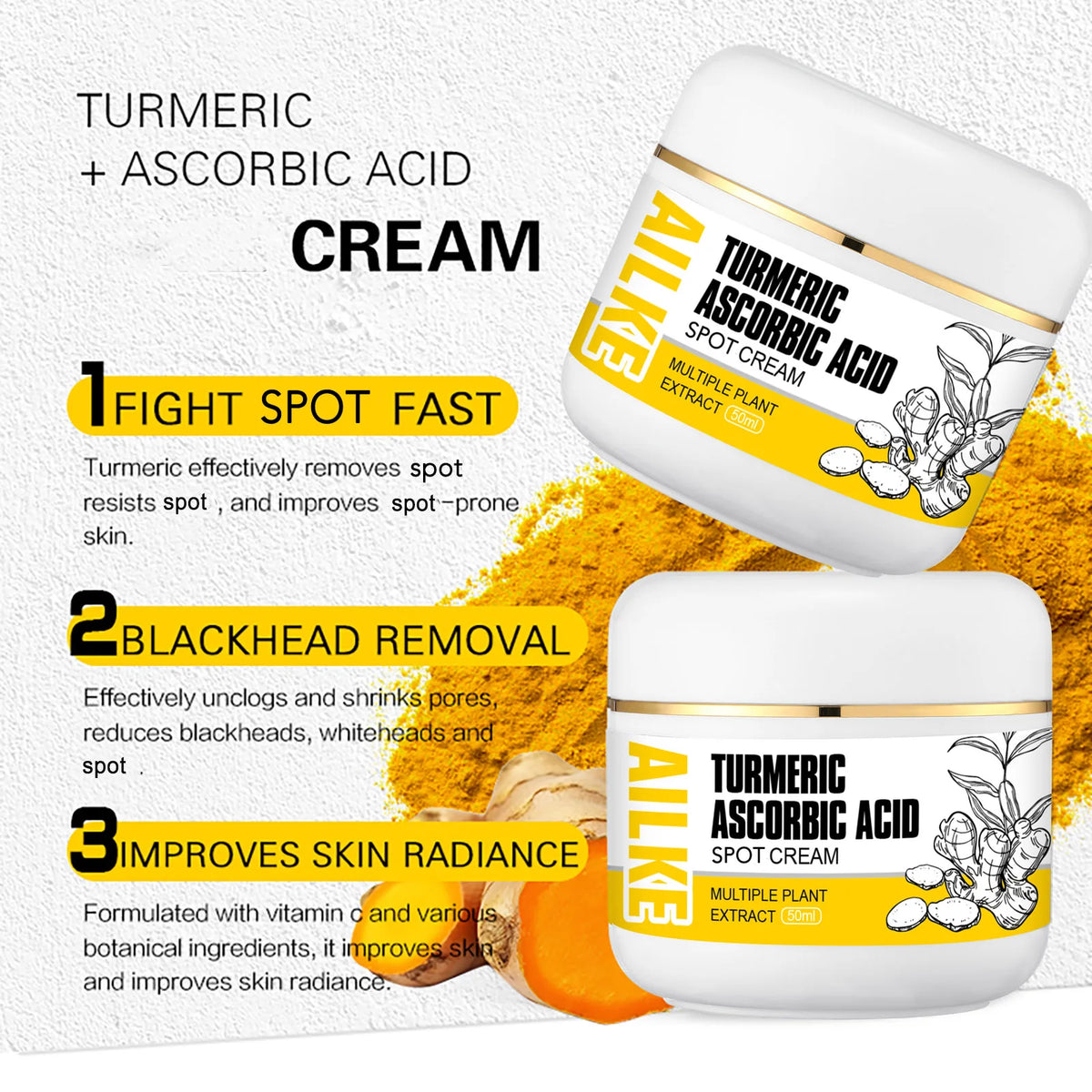 Ailke Natural Turmeric Skin Care Cleanser For Lightening Acne
