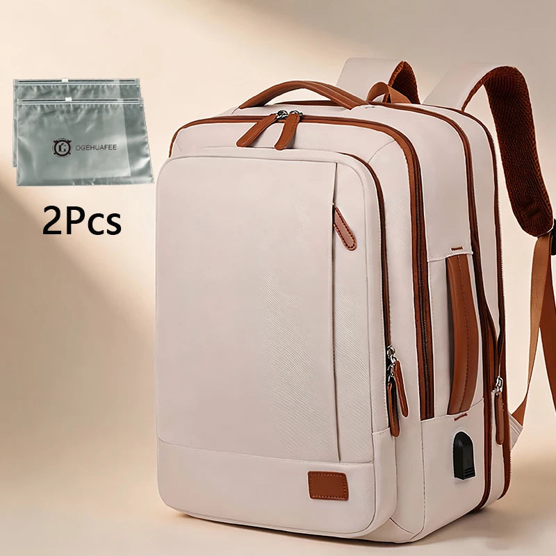Ogehuafee Expandable Travel Laptop Backpack With Three Storage Bags