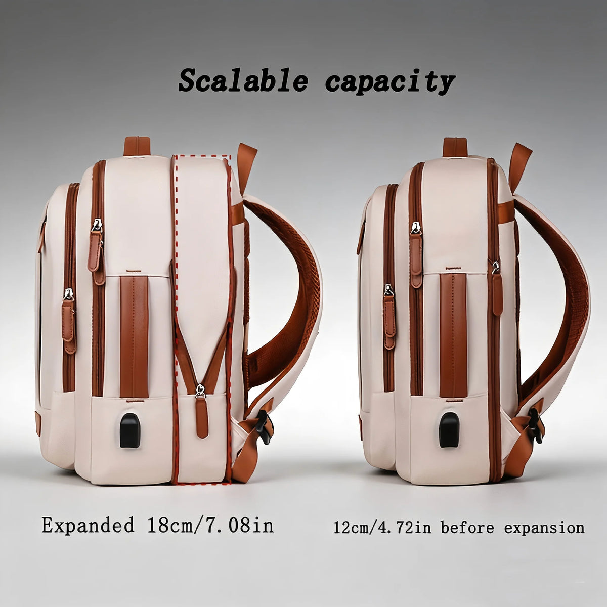 Ogehuafee Expandable Travel Laptop Backpack With Three Storage Bags