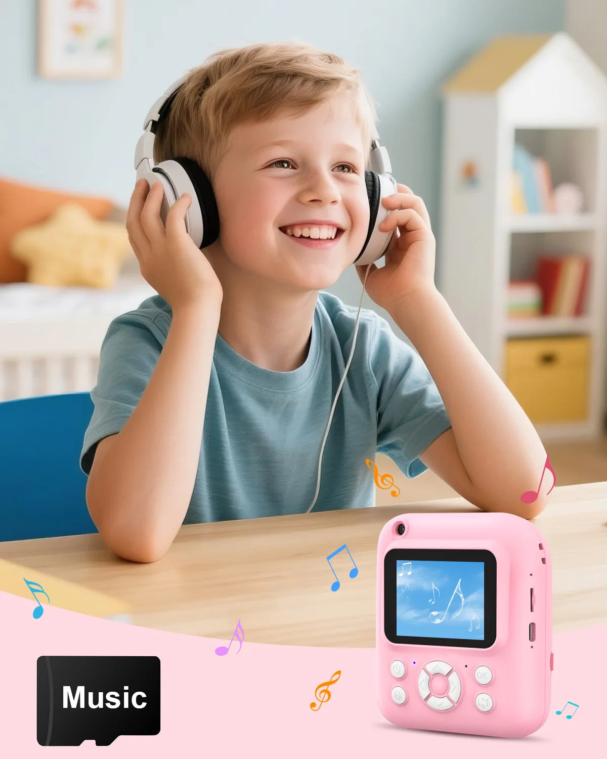 W&O Kids Instant Print Camera With LCD, Dual Lens And 16X Zoom